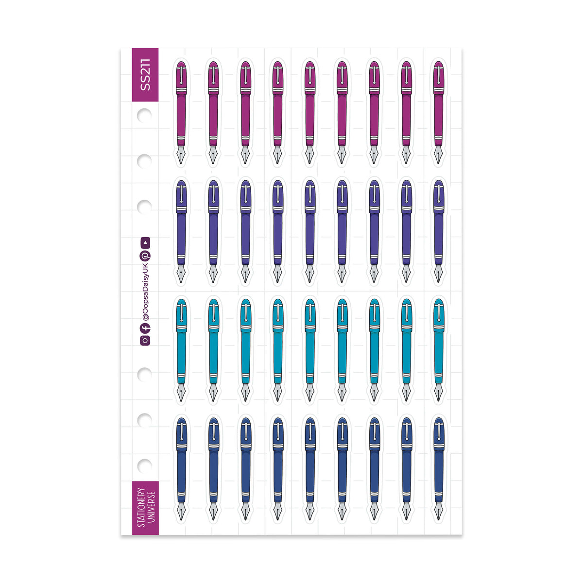 Pens on Parade A5 Sticker Sheet by Oops a Daisy – SU Exclusive