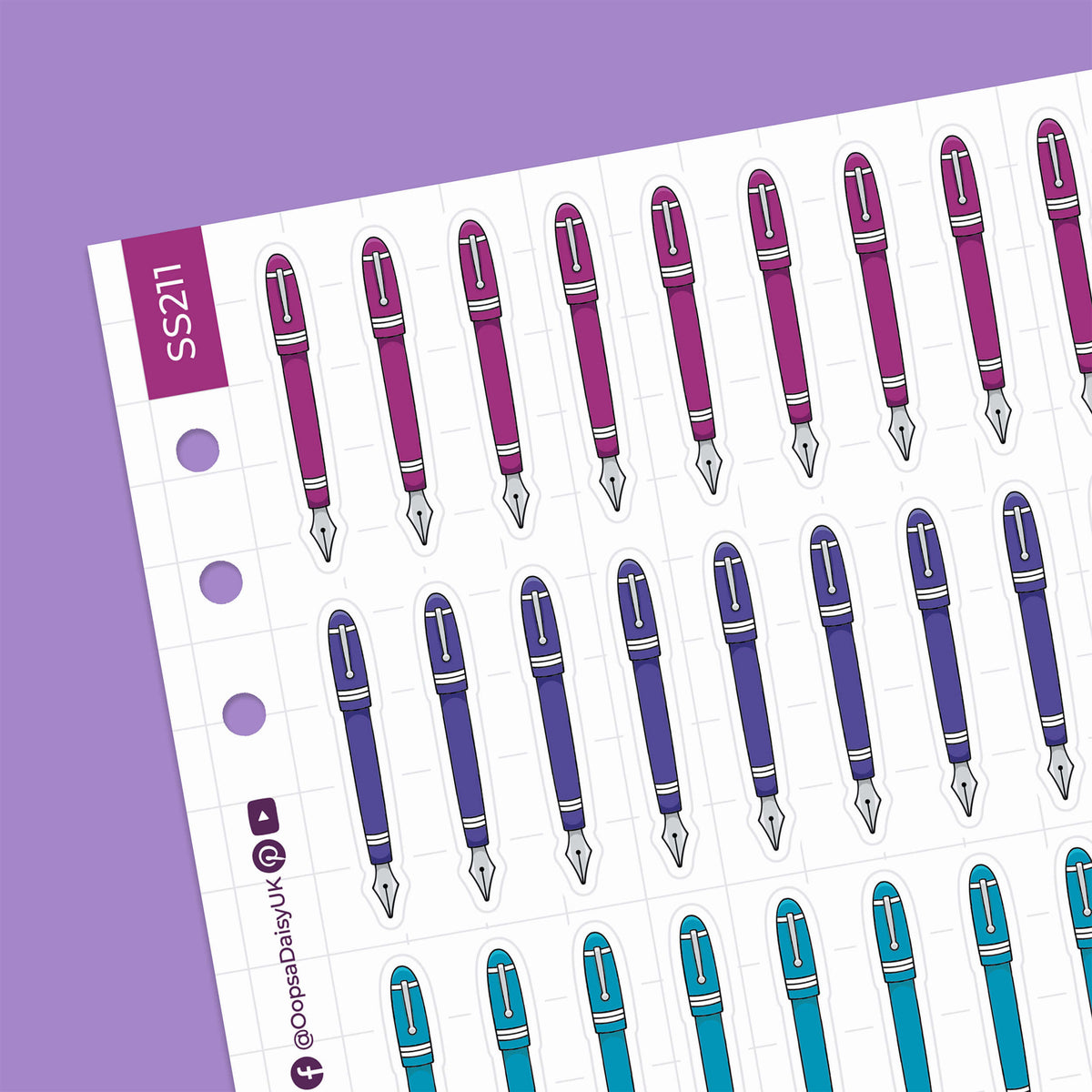 Pens on Parade A5 Sticker Sheet by Oops a Daisy – SU Exclusive