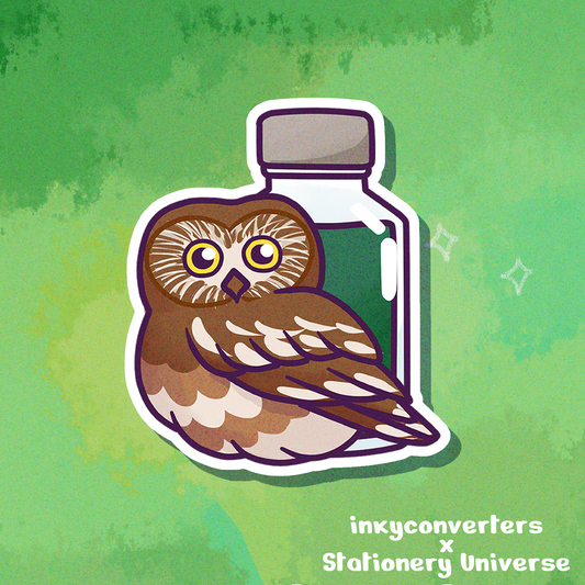 Saw-whet & Inkwell Vinyl Decal
