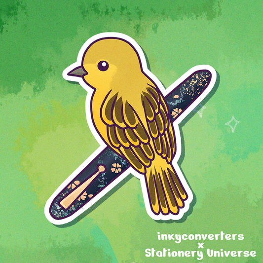 Yellow Warbler on a Yukari Vinyl Decal