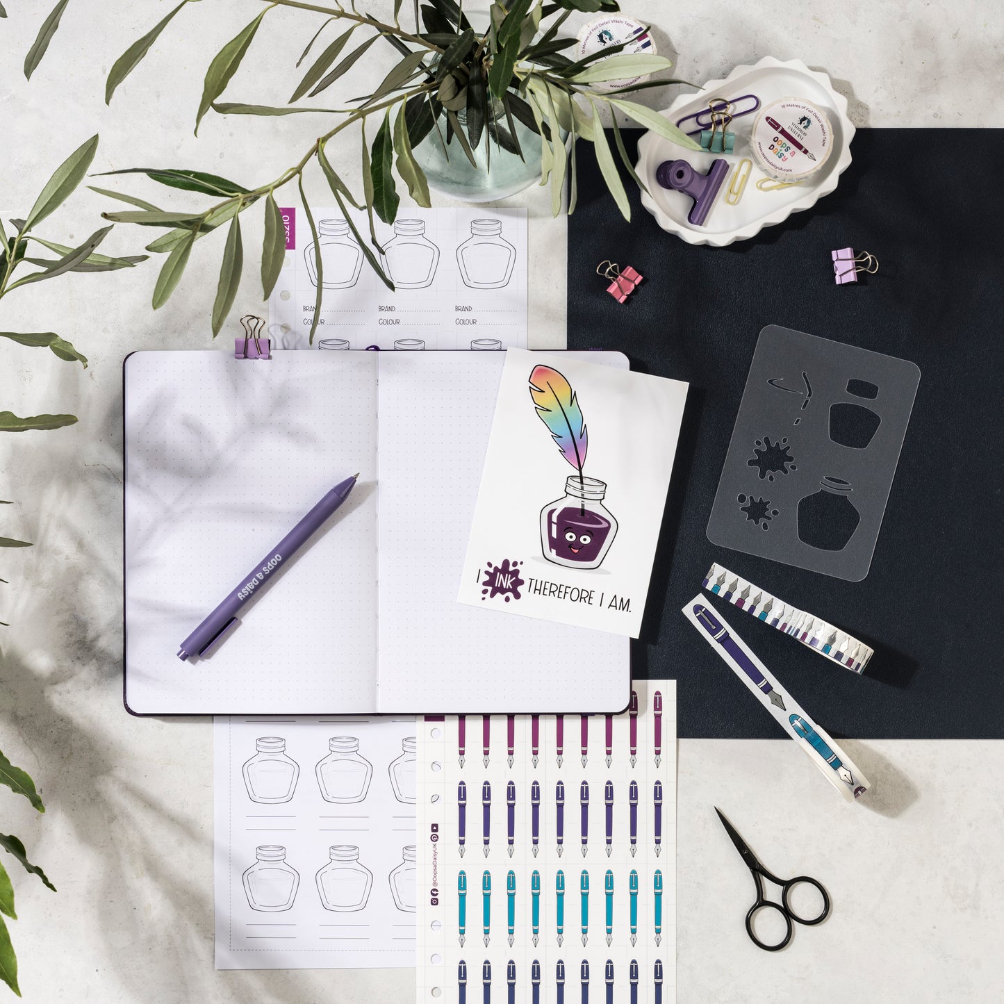 Shine Bright Like a Fountain Pen Foil Washi Tape by Oops a Daisy – Stationery Universe Exclusive