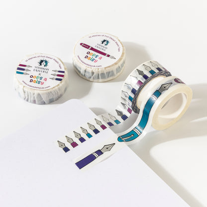 Shine Bright Like a Fountain Pen Foil Washi Tape by Oops a Daisy – Stationery Universe Exclusive