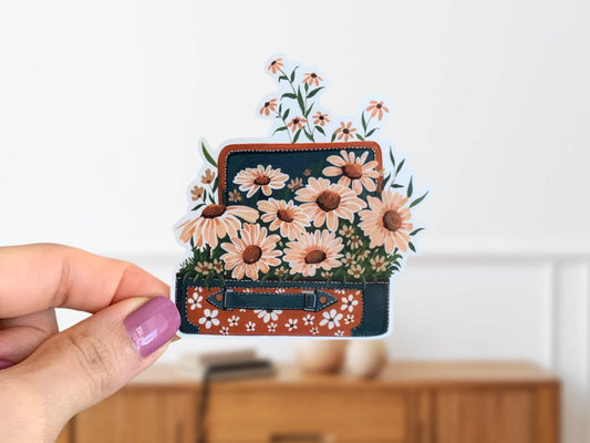 Suitcase of Daisies: Vinyl Decal