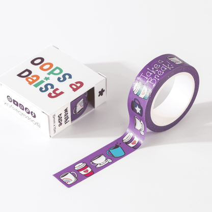 Take a Break Coffee and Tea washi tape, purple