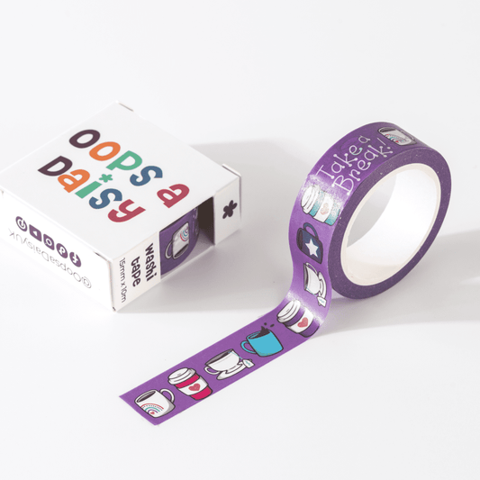 Coffee and Tea washi tape, purple