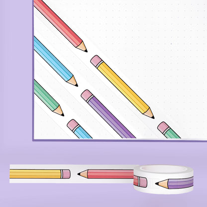 Rainbow Pencils washi tape (horizontal)