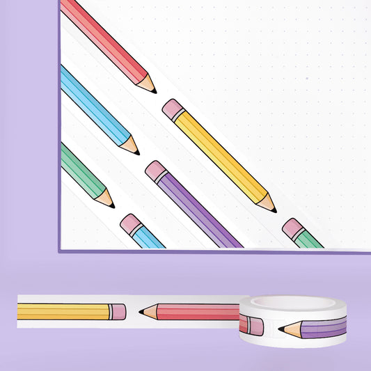Rainbow Pencils washi tape (horizontal)