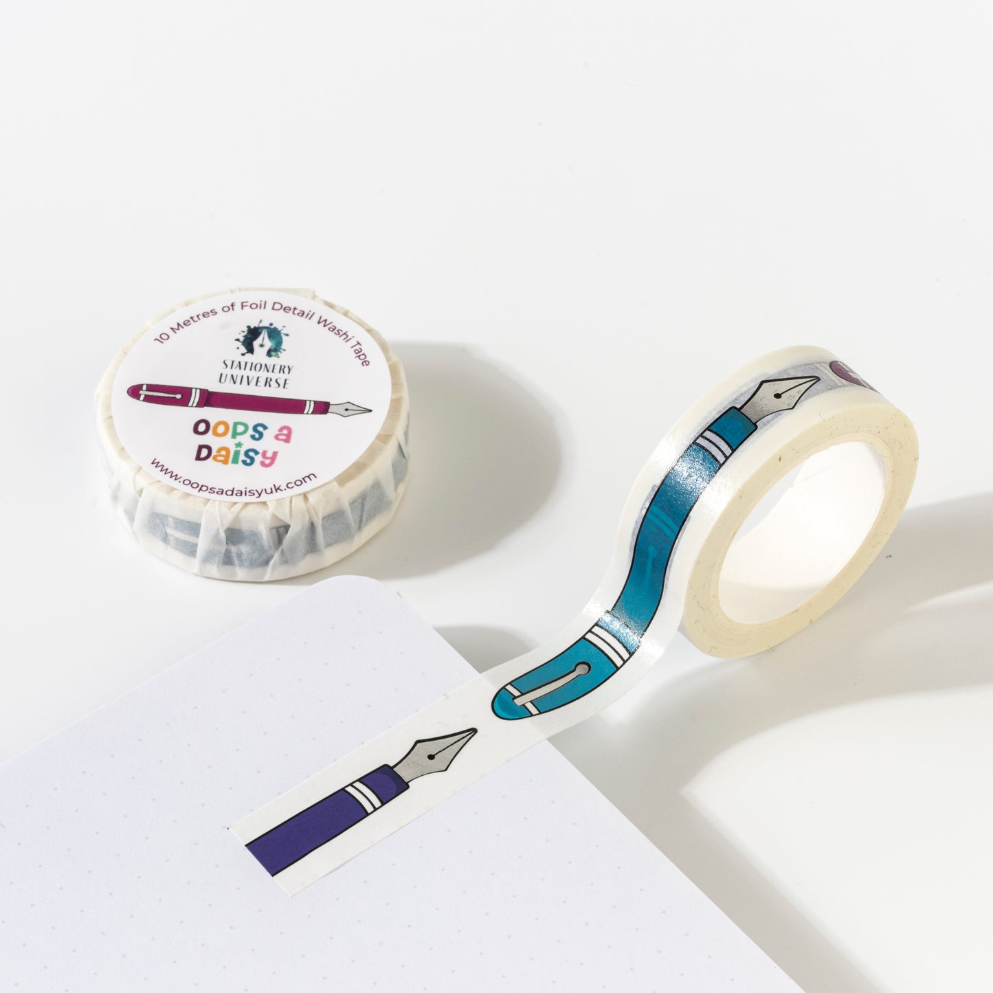 Shine Bright Like a Fountain Pen Foil Washi Tape by Oops a Daisy – Stationery Universe Exclusive