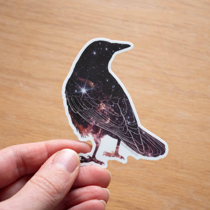 Cosmic Crow 3" vinyl sticker - waterproof