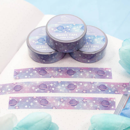 Blue Galaxy Silver Foil Washi Tape