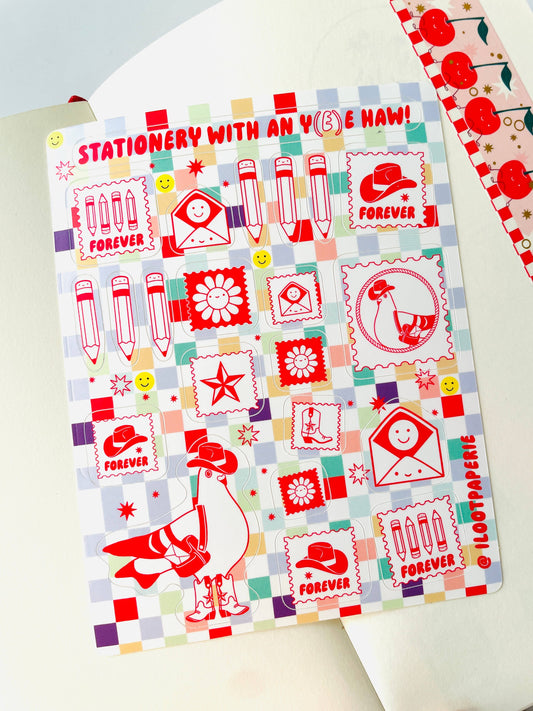 Par Pigeon Stationery w/ a Y(E)ehaw Vinyl Sticker Sheet