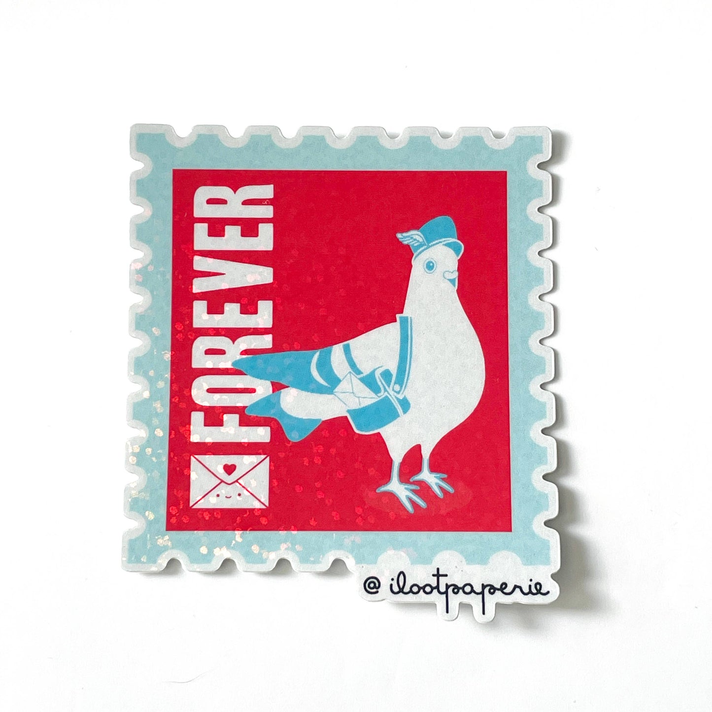 Par Pigeon Forever Stamp Glitter Single Sticker : Single