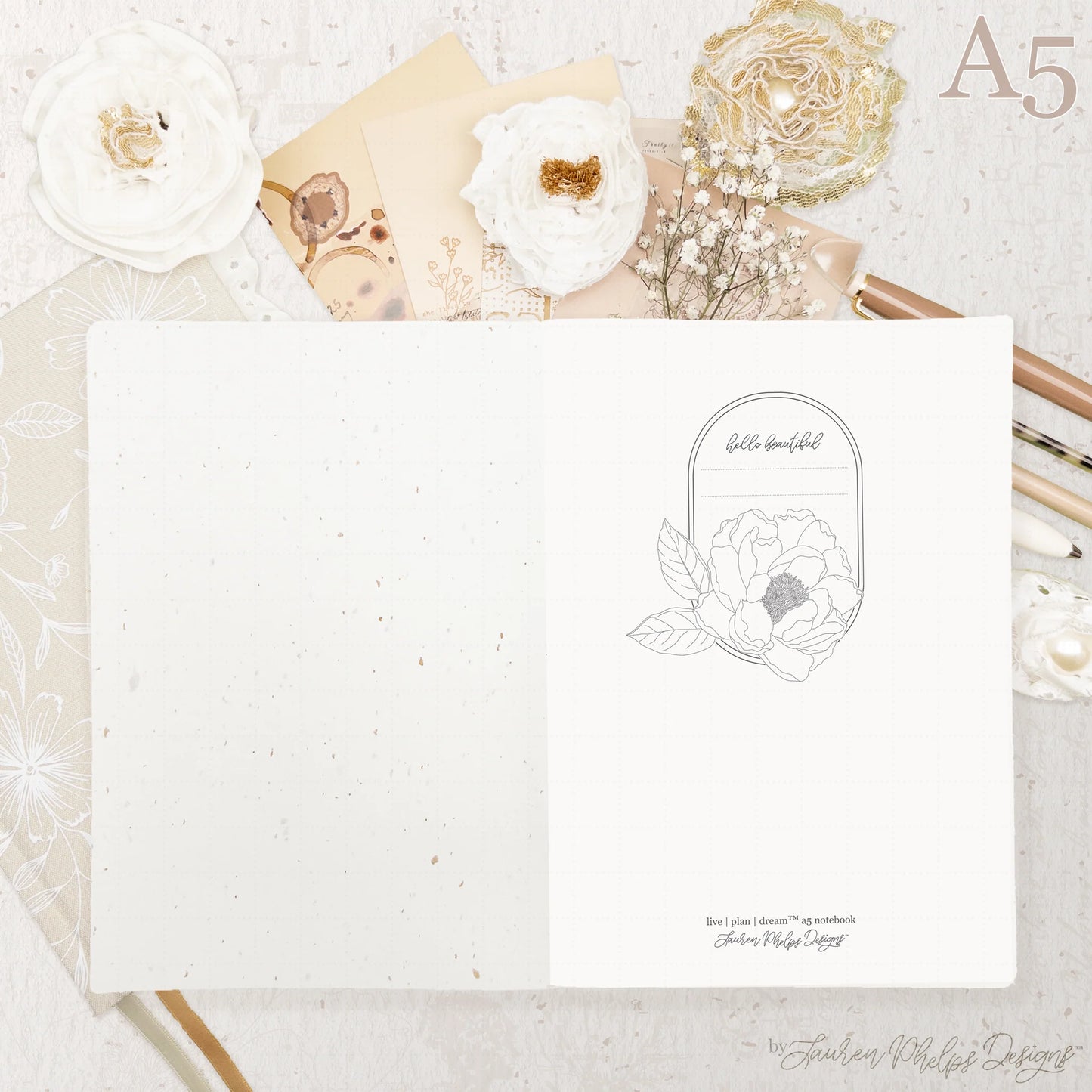 A5 Live | Plan | Dream® Notebook - Tomoe River Paper - Lauren Phelps Design