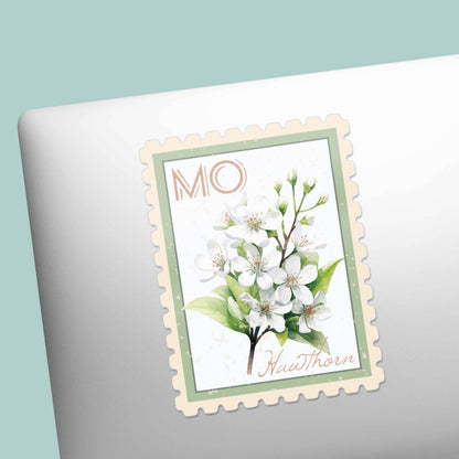 Missouri Hawthorn Stamp-Style Decal
