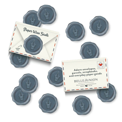Navy Nib Paper Wax Seal Stickers, set of 12