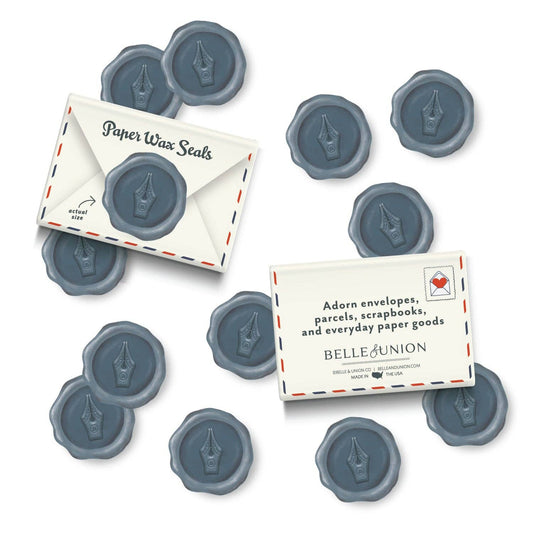 Navy Nib Paper Wax Seal Stickers, set of 12