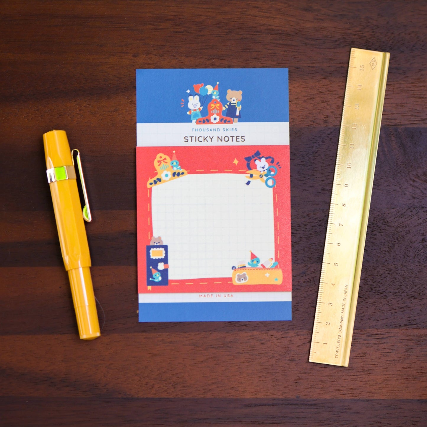 Bear and Bird Sticky Notes