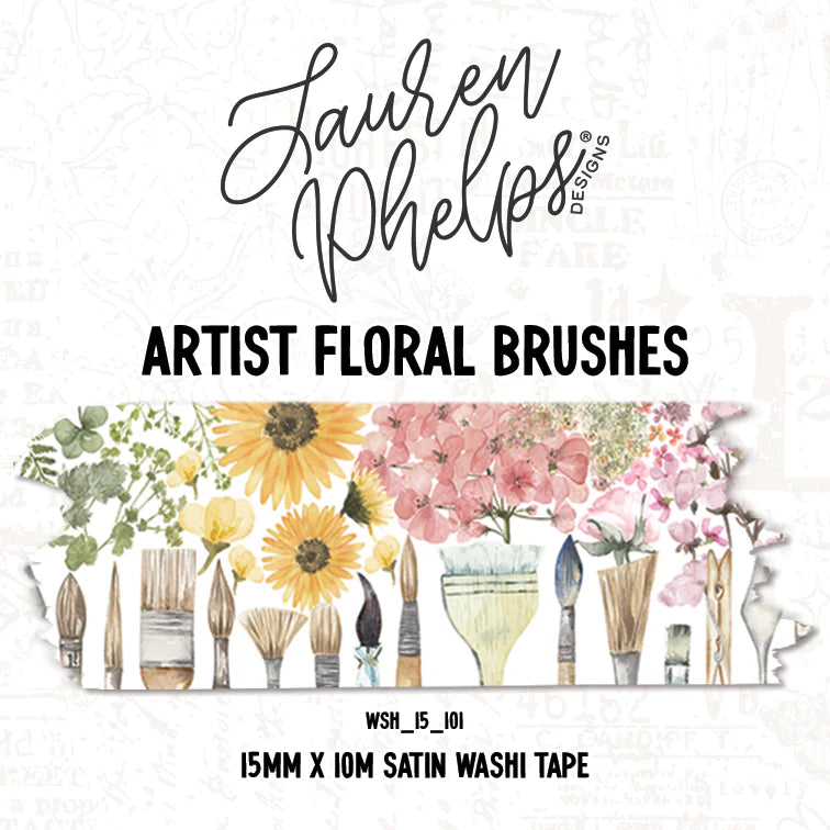 Artist Floral Brushes Washi by Lauren Phelps Designs