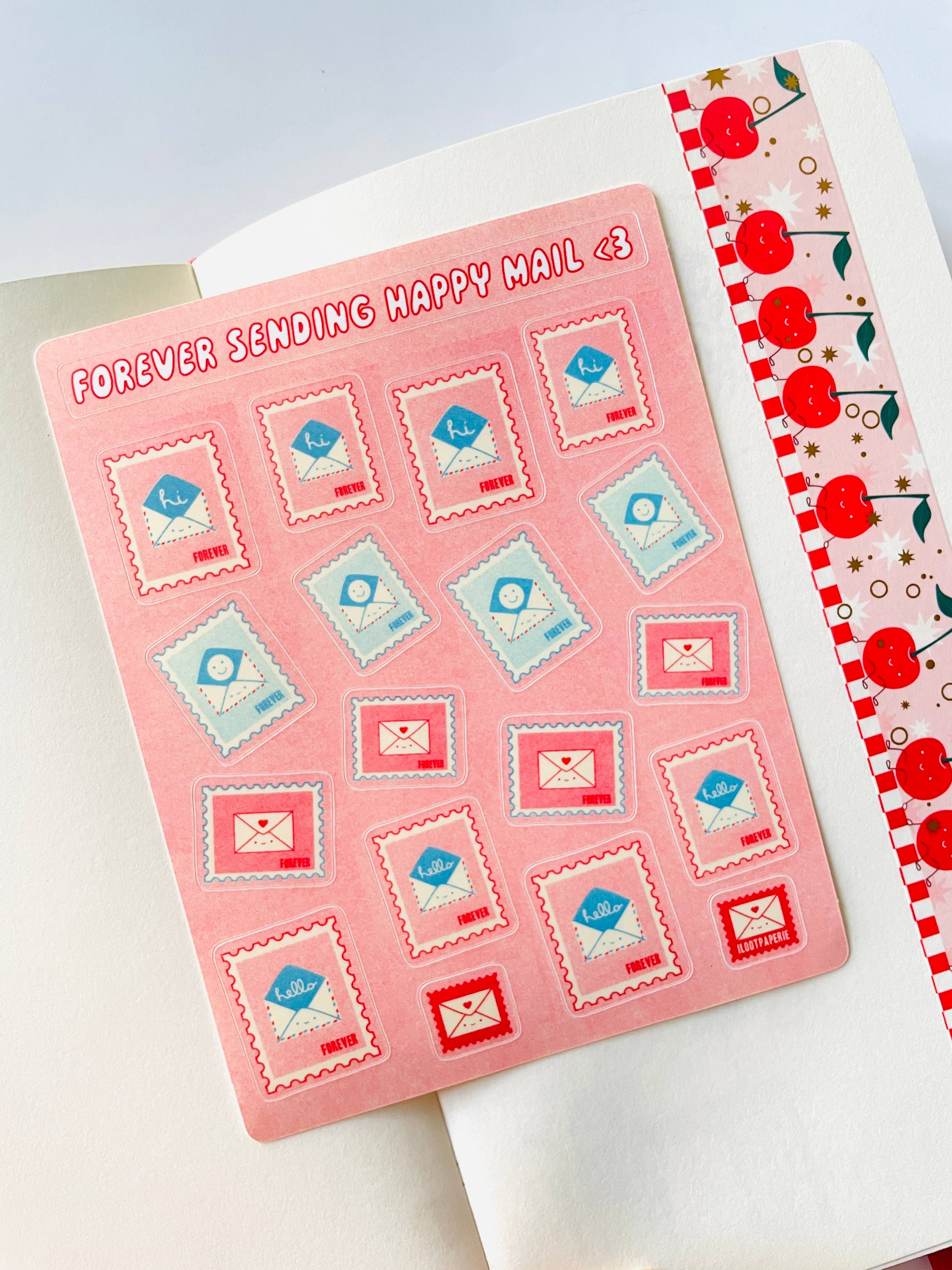 Forever Sending Happy Mail Vinyl Sticker Sheet – Stationery Universe