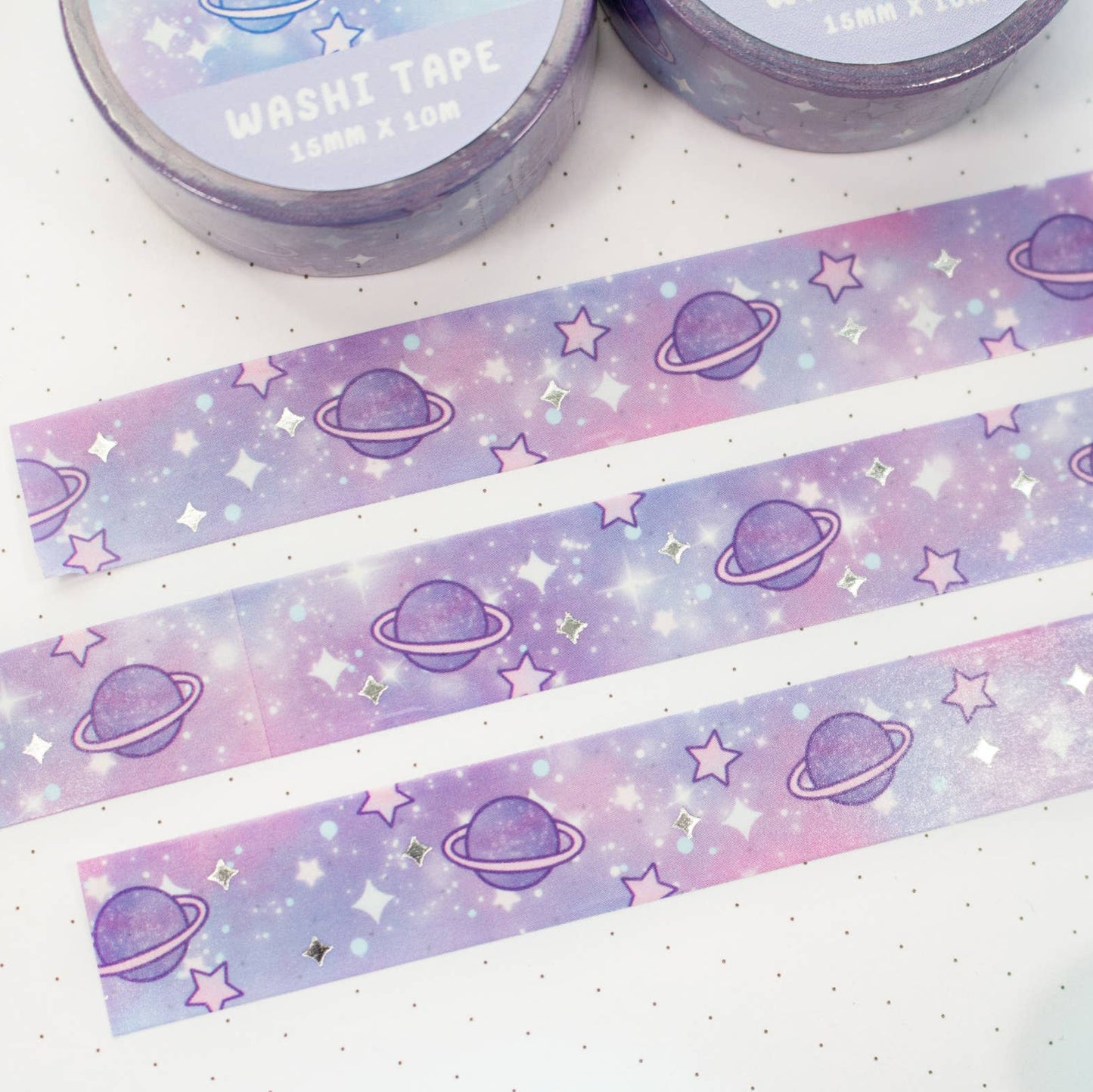 Blue Galaxy Silver Foil Washi Tape