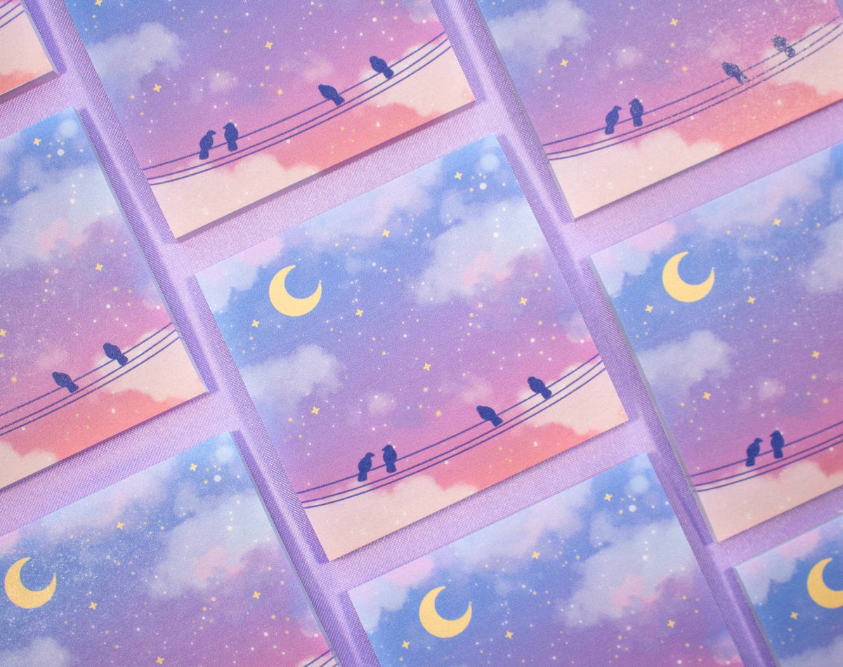 Moonlit Birds Sticky Notes