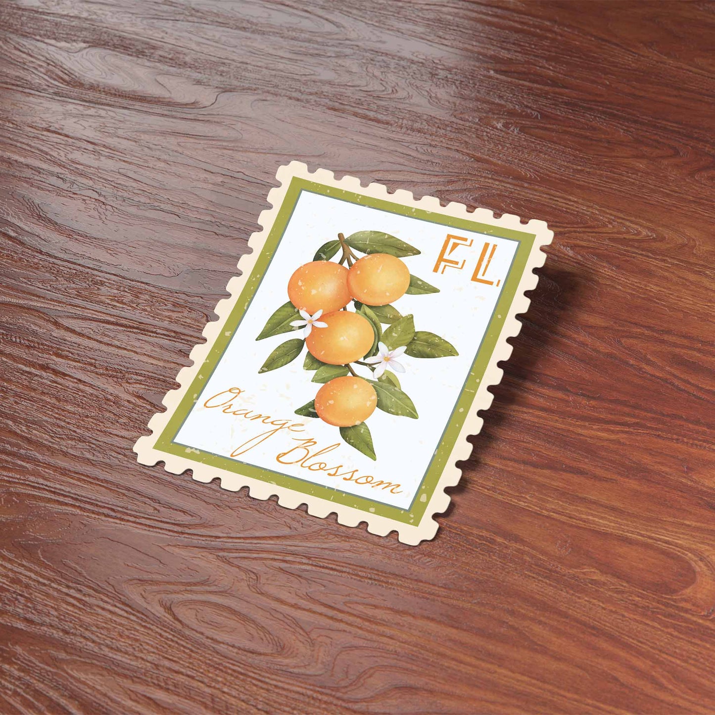 Florida Orange Blossom Stamp-Style Decal