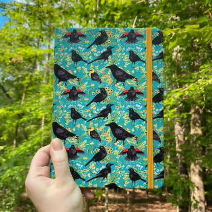 Blackbirds, Crows, and Wildflowers A5 Hardcover Journal