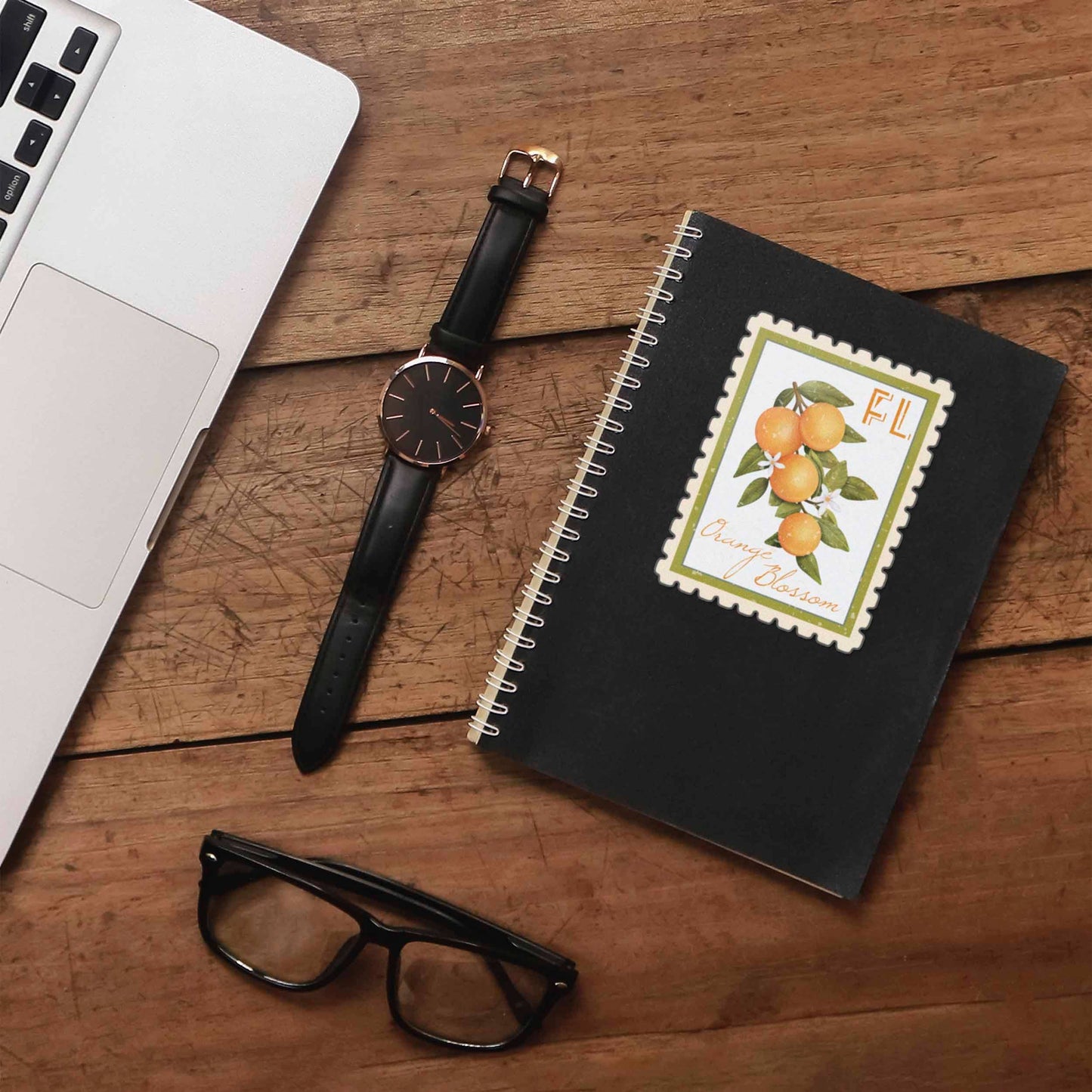 Florida Orange Blossom Stamp-Style Decal