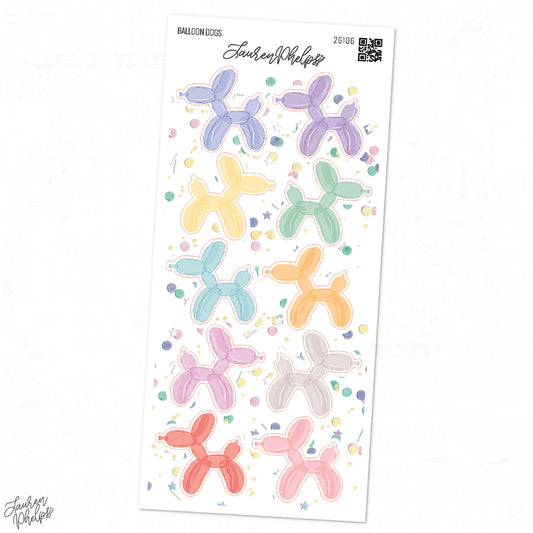 Ballon Dogs Deco Sheet by Lauren Phelps Designs