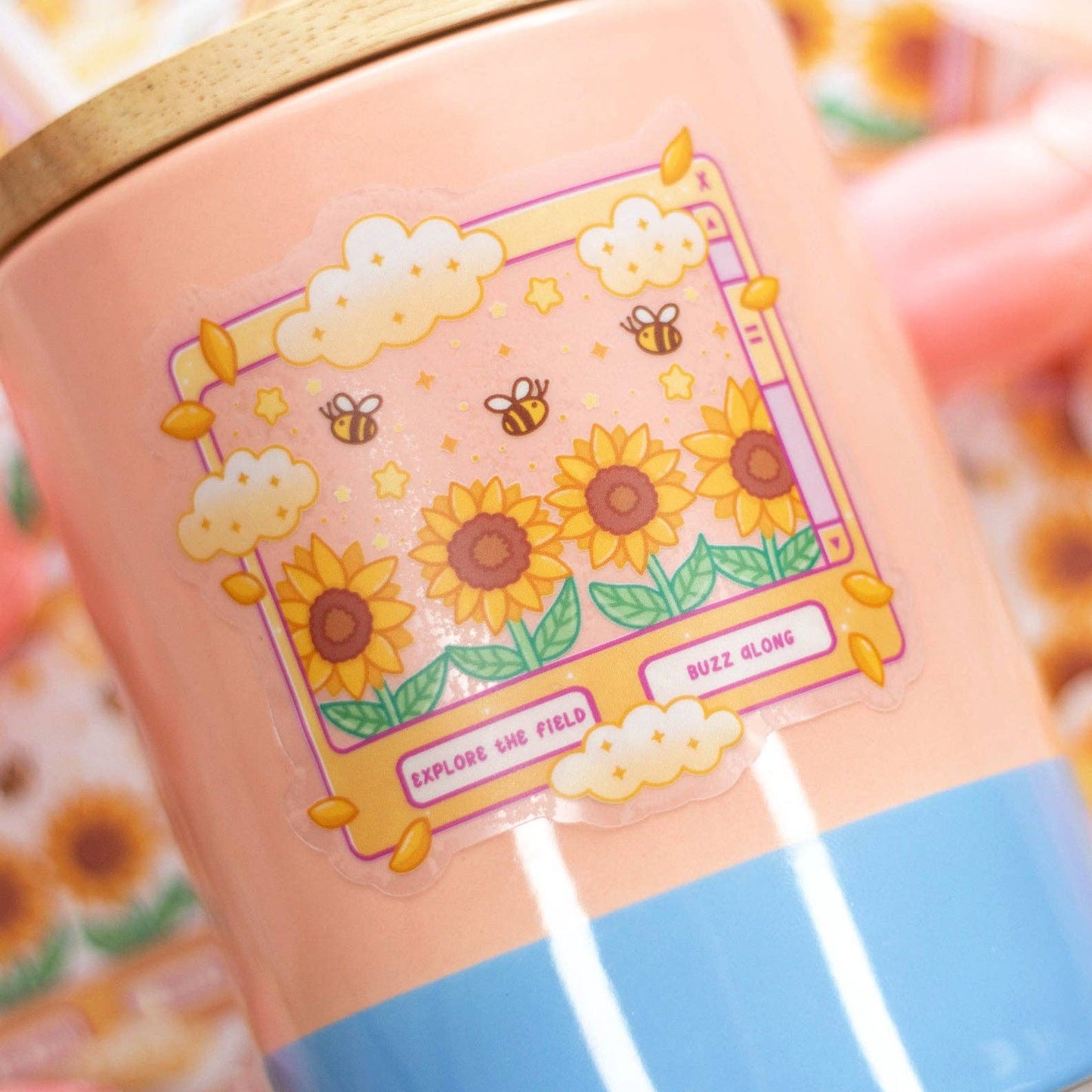 Sunflower Dreams Clear Sticker