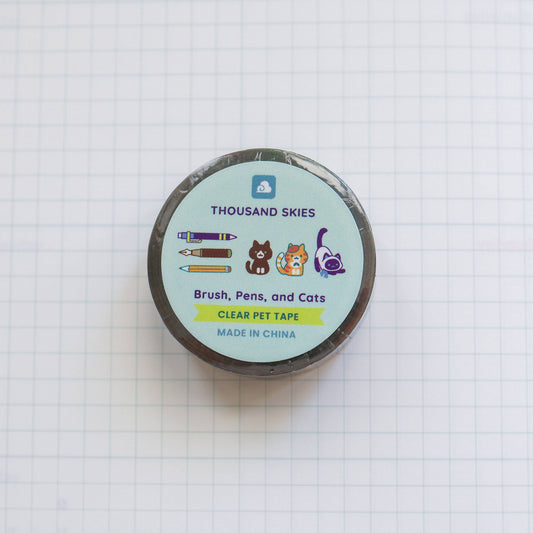 Brush, Pens, and Cats PET Transparent Tape by Thousand Skies
