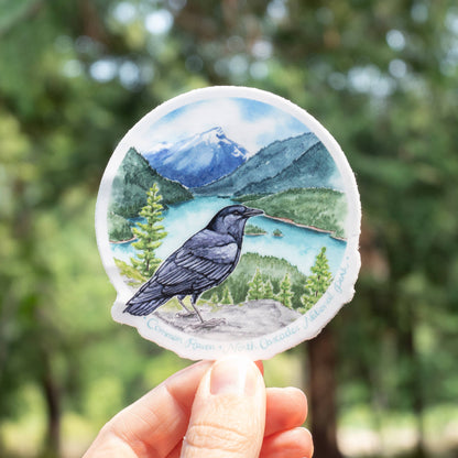 Raven Round Vinyl Sticker