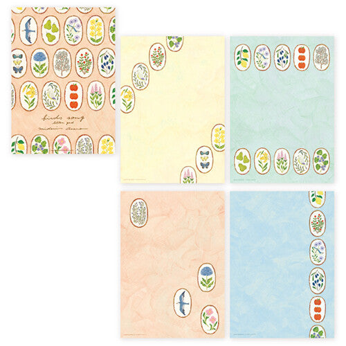 Birds Song A5 Letter Paper by Hyogensha | Artwork by Midori Asano