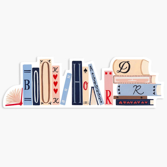 Book Hoarder sticker, horizontal