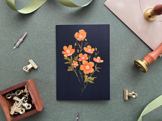 Buttercup Foral Notecard