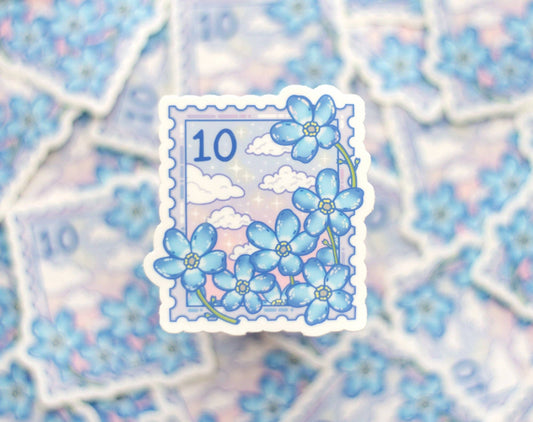 Forget Me Not Stamp Vinyl Decal Sticker