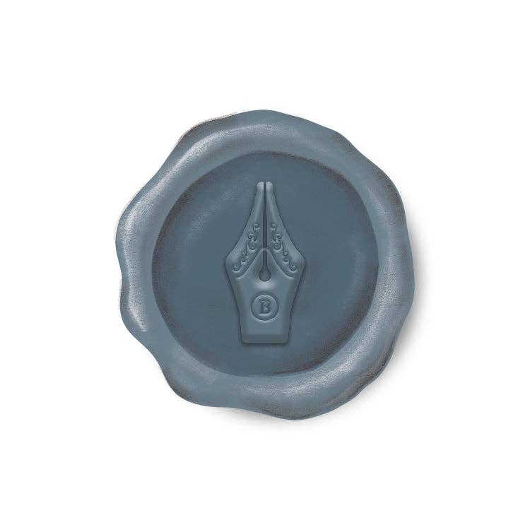 Navy Nib Paper Wax Seal Stickers, set of 12