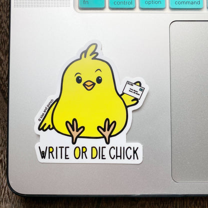 Write or Die Chick Vinyl Sticker