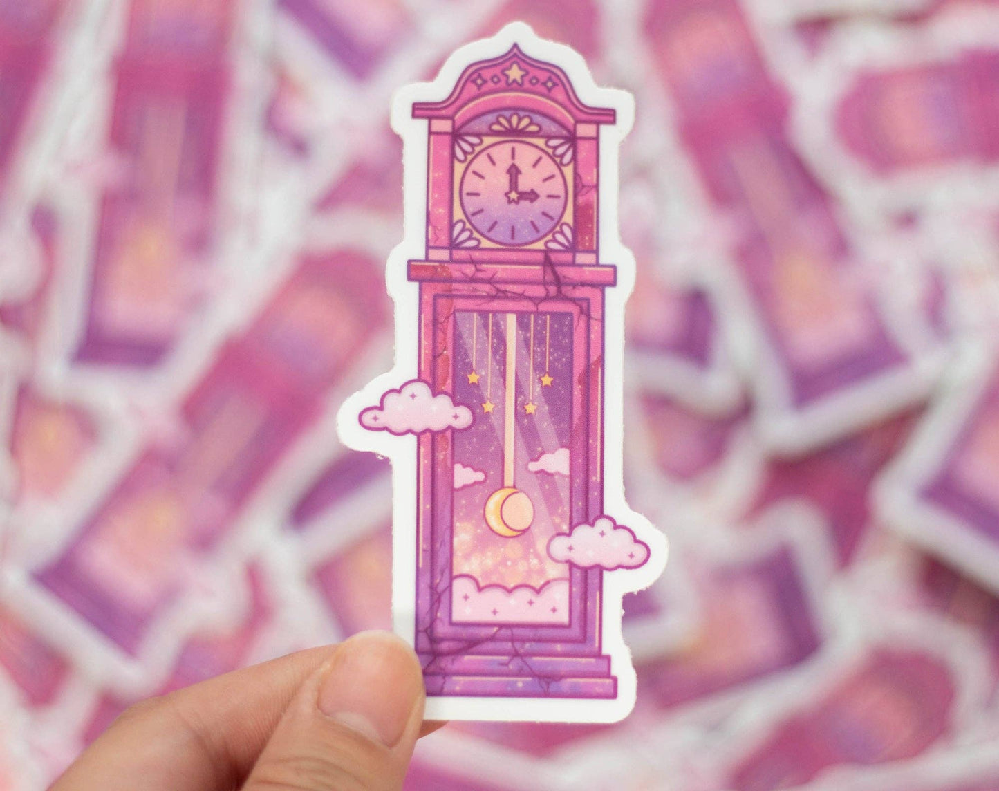 Dreamy Grandfather Clock Vinyl Decal Sticker