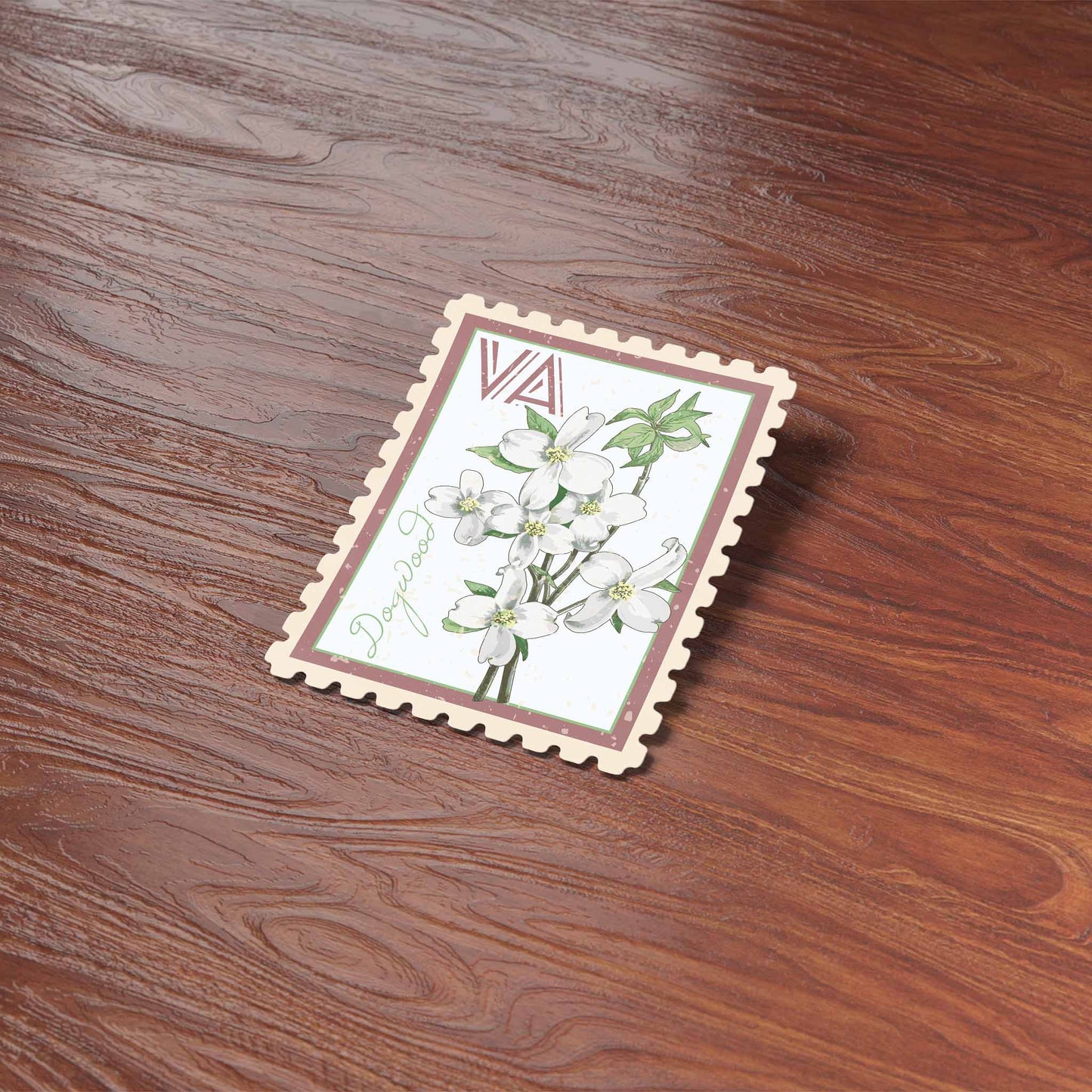 Virginia Dogwood Stamp-Style Decal