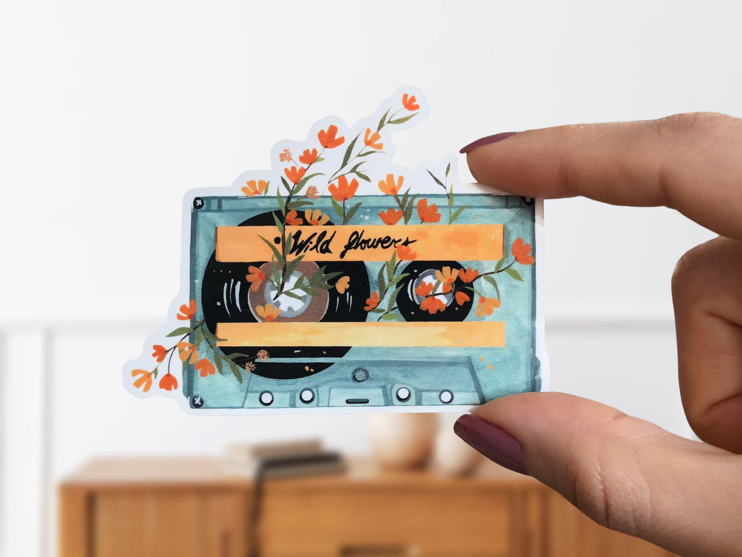 Wild Flowers Cassette Tape Vinyl Decal