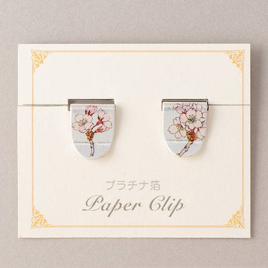 Cherry Blossom 3D Paper Clip - Platinum Foil