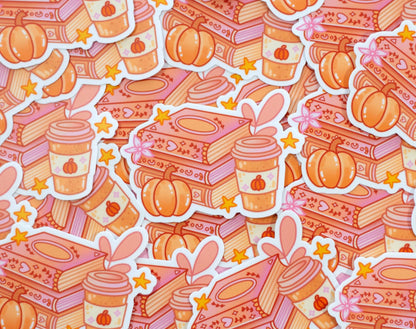 Pumpkin Books Vinyl Decal Sticker by Unicorn Eclipse