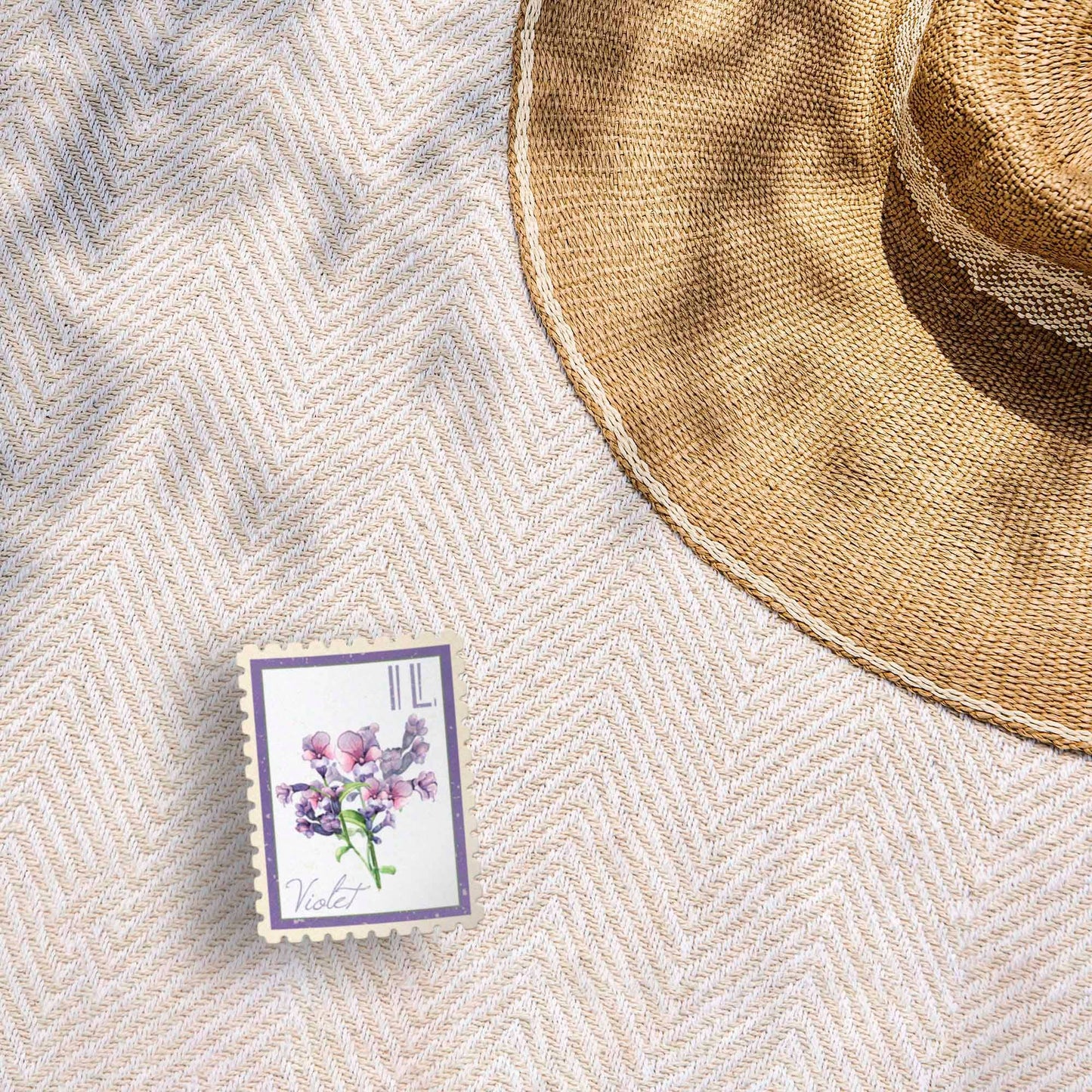 Illionois Violet Stamp-Style Decal