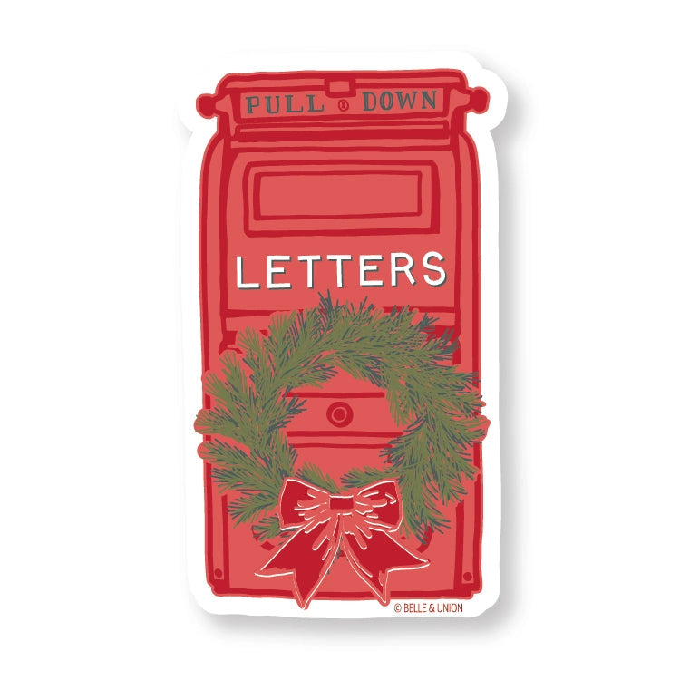 Christmas Mailbox with Wreath Sticker