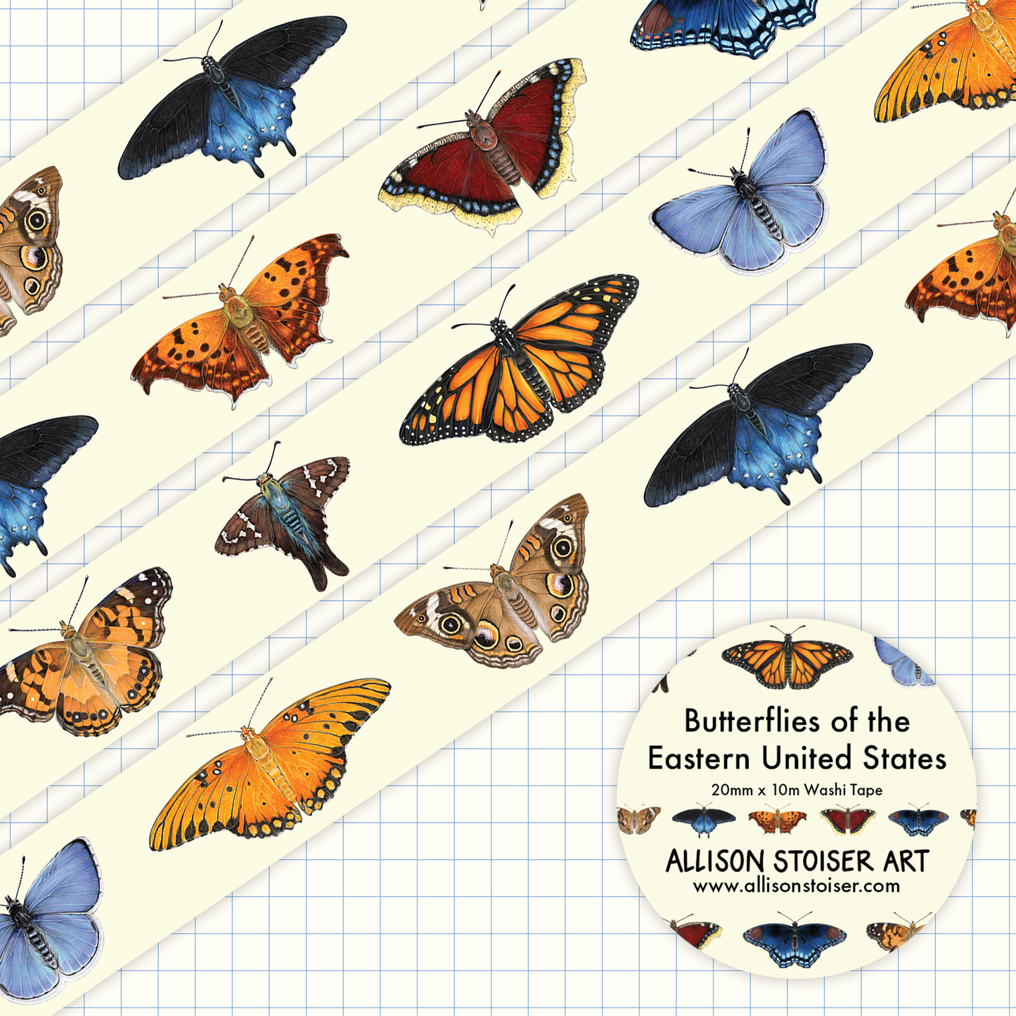 Butterflies of the Eastern United States Washi Tape