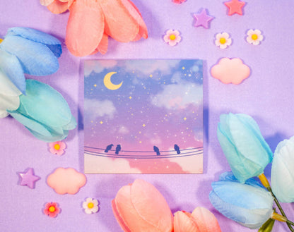 Moonlit Birds Sticky Notes