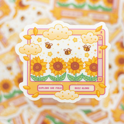 Sunflower Dreams Clear Sticker