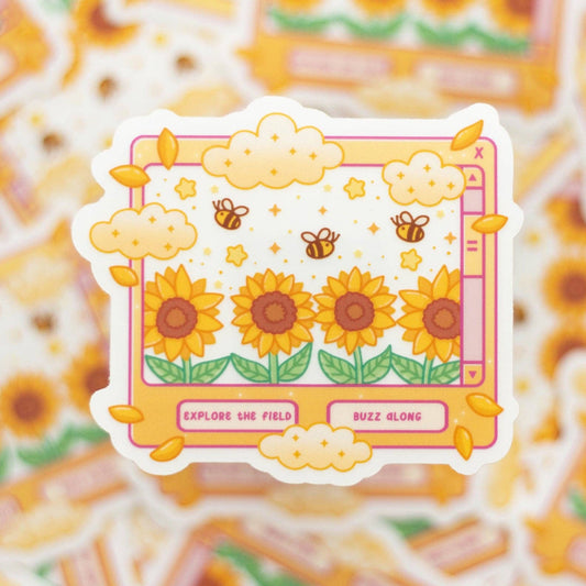 Sunflower Dreams Clear Sticker