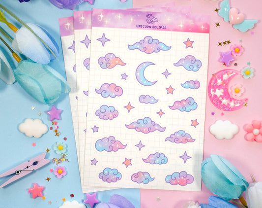 Cotton Candy Clouds Sticker Sheet